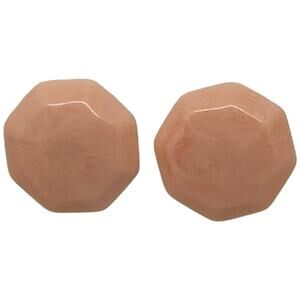 Vintage Peachy Pink 80s Clip-On Earrings 1.25"